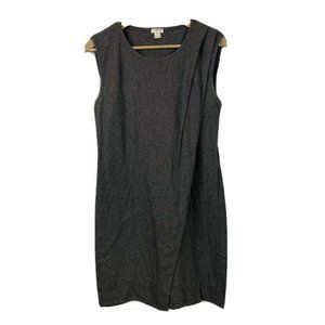 J Crew Women Size Small Casual Tank Top Midi Shirt Dress Solid Gray Cotton Blend